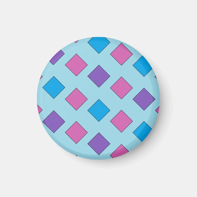 Abstract Squares Magnet (round) (Front)