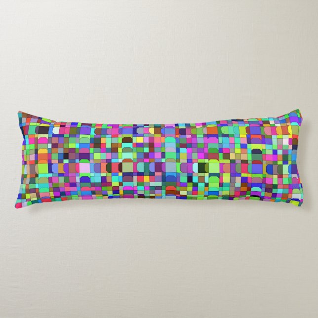Abstract Squares Shapes Multicolor Pattern Body Cushion (Front)