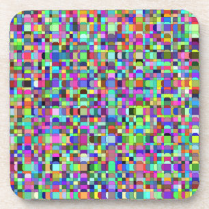 Abstract Squares Shapes Multicolor Pattern Coaster