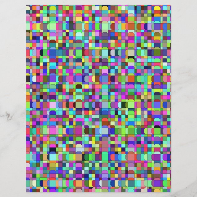 Abstract Squares Shapes Multicolor Pattern Custom Letterhead (Front)