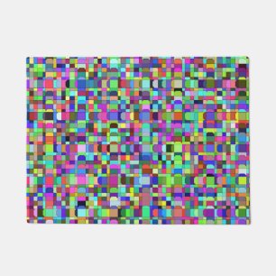 Abstract Squares Shapes Multicolor Pattern Doormat