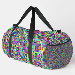 Abstract Squares Shapes Multicolor Pattern Large Duffle Bag
