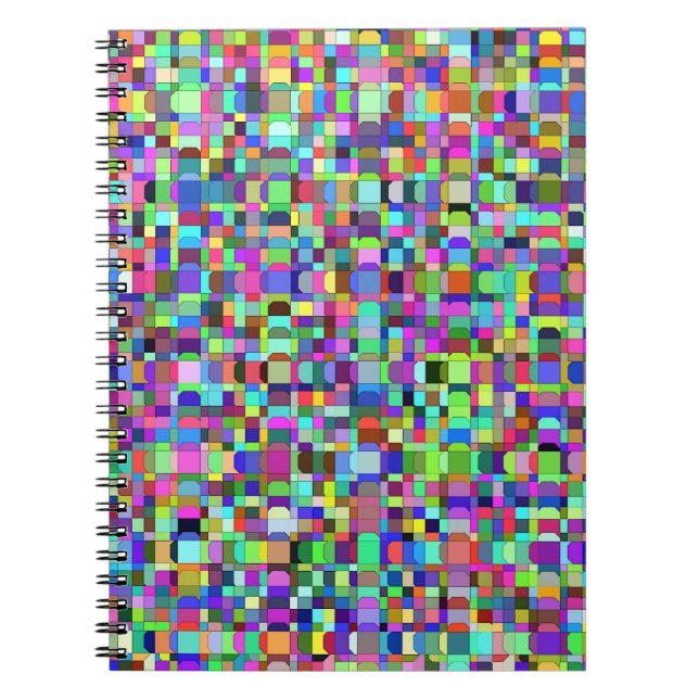 Abstract Squares Shapes Multicolor Pattern Notebook (Front)