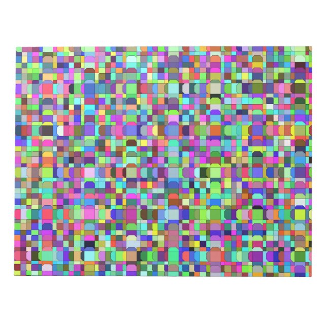 Abstract Squares Shapes Multicolor Pattern Notepad (Front)