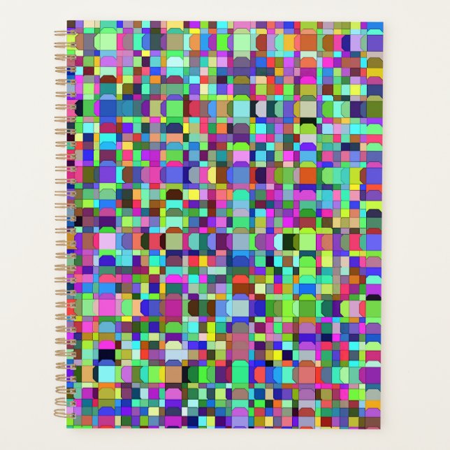 Abstract Squares Shapes Multicolor Pattern Planner (Front)