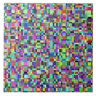 Abstract Squares Shapes Multicolor Pattern Tile