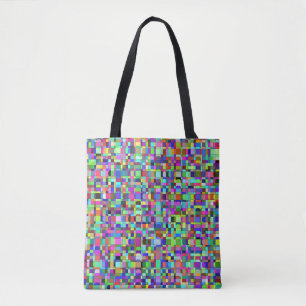 Abstract Squares Shapes Multicolor Pattern Tote Bag