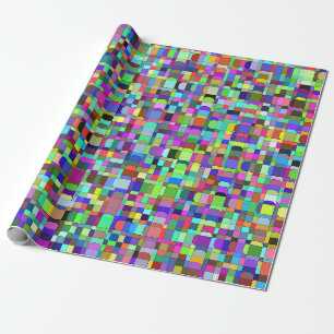 Abstract Squares Shapes Multicolor Pattern Wrapping Paper