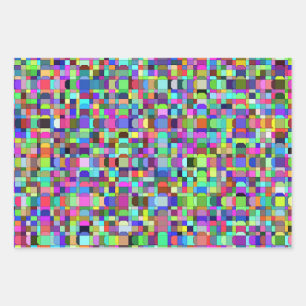Abstract Squares Shapes Multicolor Pattern Wrapping Paper Sheet
