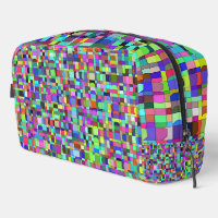 Abstract Squares Shapes Multicolor Toiletry Bag