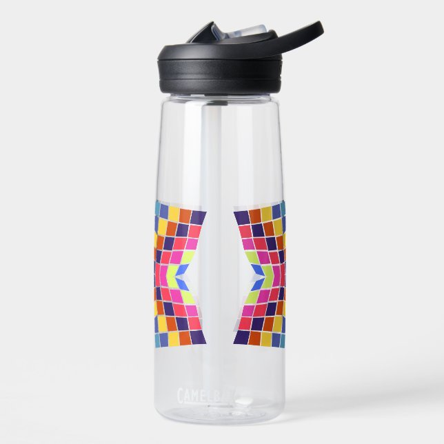 abstract squares water bottle (Left)