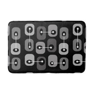 Abstract Squishy Cubes Black Silver Bath Mat