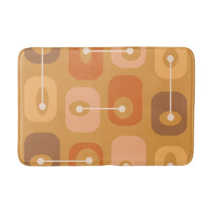 Abstract Squishy Cubes Burnt Orange Bath Mat