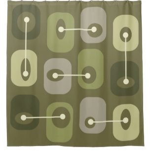 Abstract Squishy Cubes Olive Green Shower Curtain