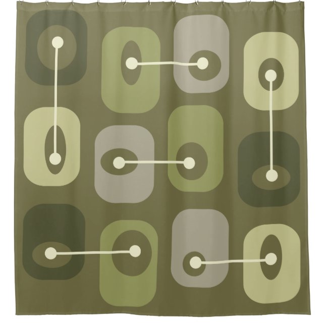 Abstract Squishy Cubes Olive Green Shower Curtain (Front)
