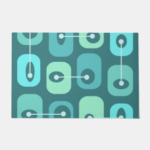 Abstract Squishy Cubes Turquoise Doormat