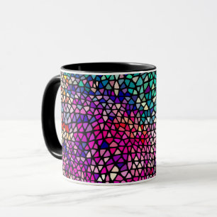 Abstract Stained Glass Art Mug Cup
