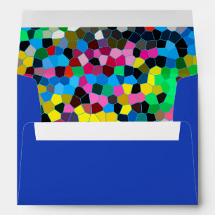 Abstract Stained Glass Colourful Blue Pink Mosaic Envelope