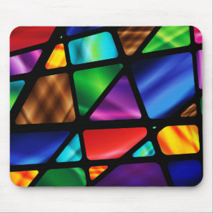 Abstract Stained Glass Mouse Mat