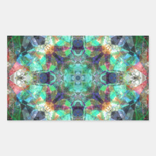 Abstract Stained Glass Rectangular Sticker