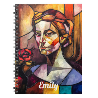 Abstract Stained Glass Woman Portrait  Notebook
