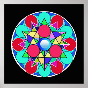 Abstract Star Flower Poster