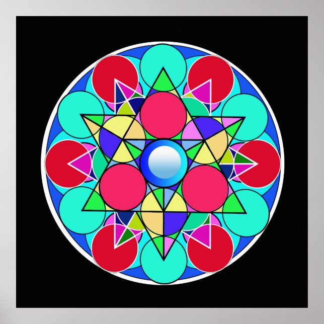 Abstract Star Flower Poster (Front)