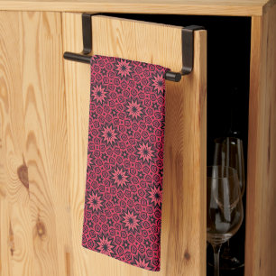 Abstract Star Flower Shower Curtain Tea Towel