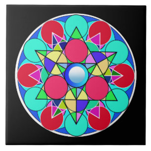 Abstract Star Flower Tile