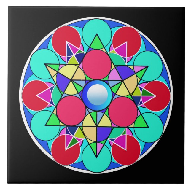 Abstract Star Flower Tile (Front)