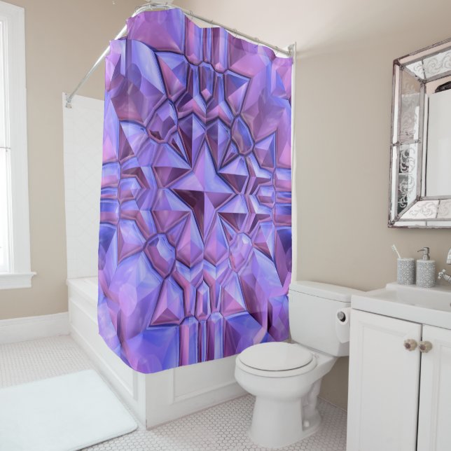 Abstract Star Shower Curtain (In Situ)
