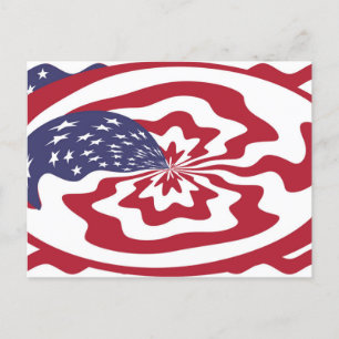 Abstract Stars and stripes American Patriotic art Postcard