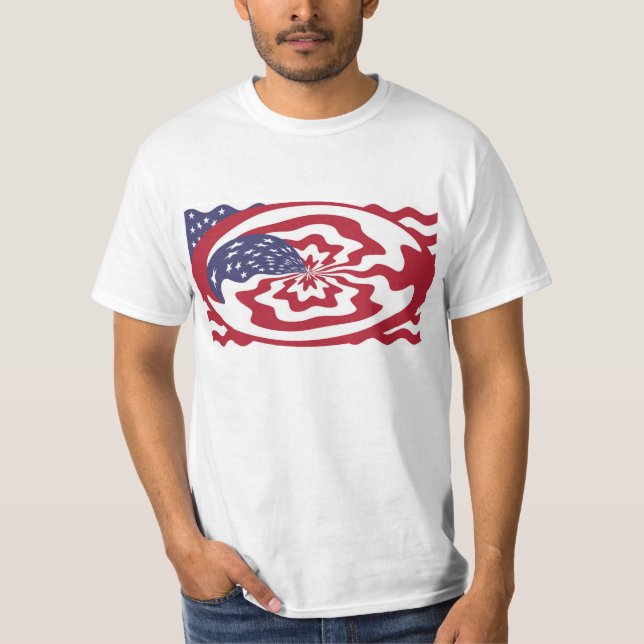 Abstract Stars and stripes American Patriotic art  T-Shirt (Front)