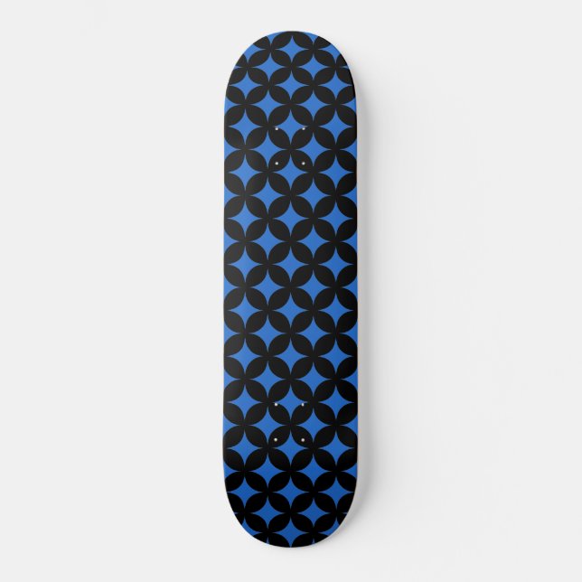 Abstract stars in black and blue skateboard (Front)