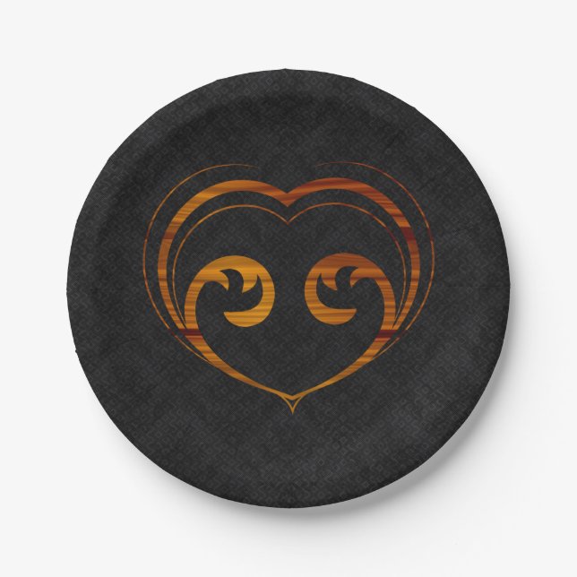 Abstract Steampunk Heart Paper Plate (Front)