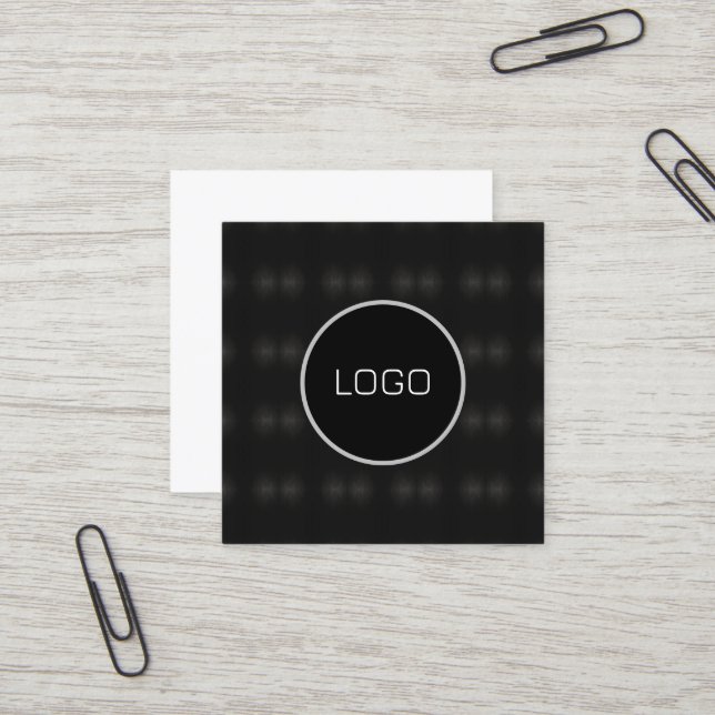 Abstract steel pattern square business card (Front/Back In Situ)