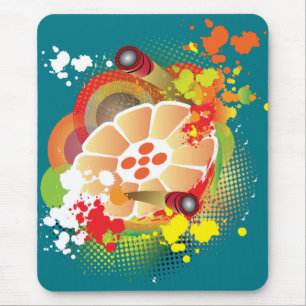 Abstract Steelpan with Pansticks and Paint Splash Mouse Mat