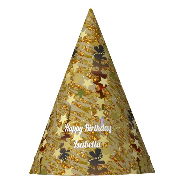 Abstract Stencil Art Sparkling Pattern Any Age Party Hat (Front)