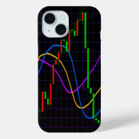 Abstract Stock Market Candlestick Chart on Black