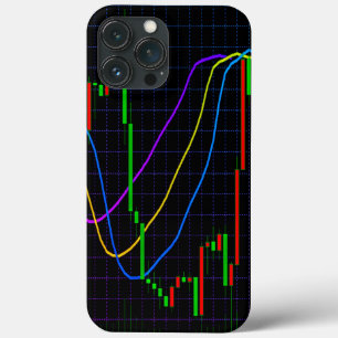 Abstract Stock Market Candlestick Chart on Black  iPhone 13 Pro Max Case