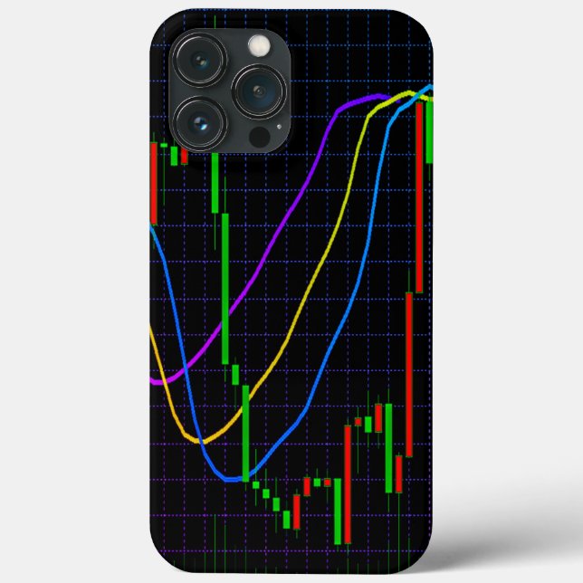 Abstract Stock Market Candlestick Chart on Black  Case-Mate iPhone Case (Back)