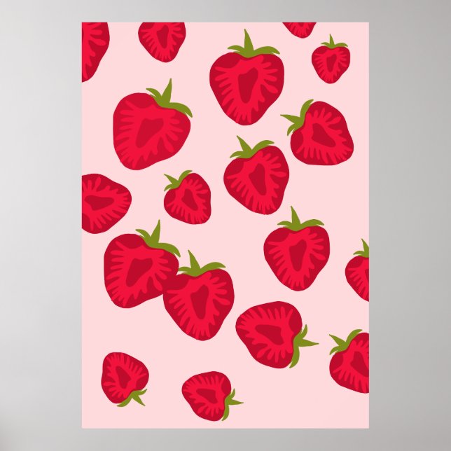 Abstract Strawberry in Matisse Style Poster (Front)