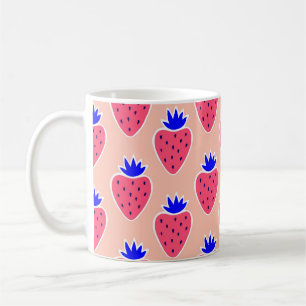 Abstract strawberry pattern on peach. coffee mug