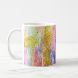 Abstract streams of paints on the wall. Modern tex Coffee Mug