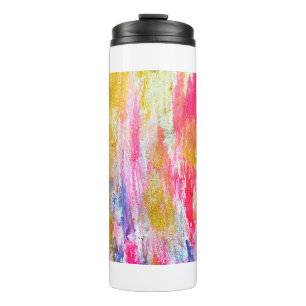 Abstract streams of paints on the wall. Modern tex Thermal Tumbler