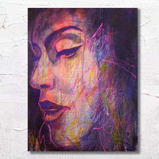Abstract Street Art Colourful Woman Portrait Print