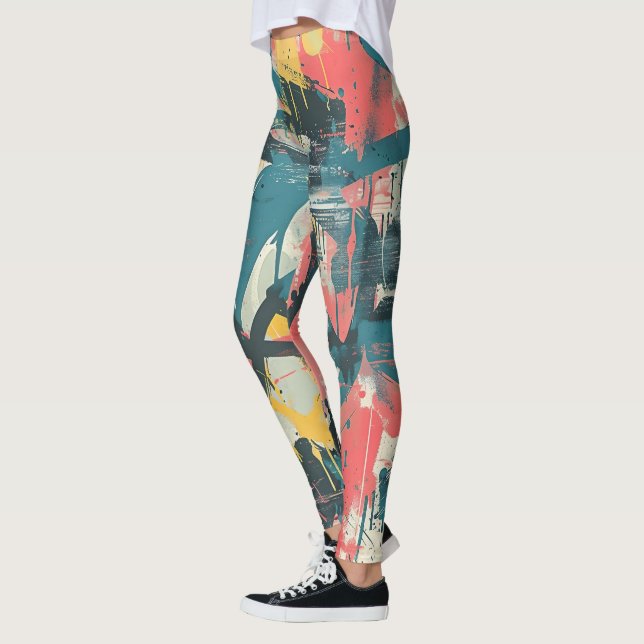 Abstract street art leggings (Left)
