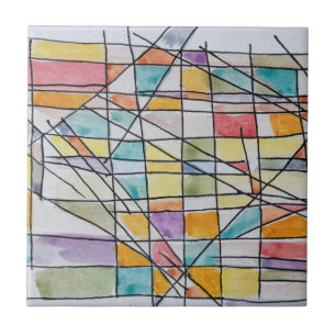 Abstract Street Scene of Old Nice Nice, France Tile