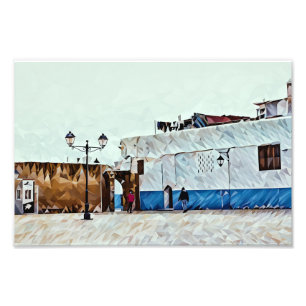 Abstract Street Scene with Colourful Geometric  Photo Print