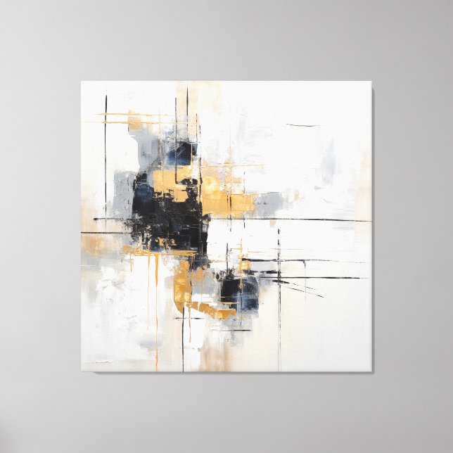 Abstract stretch canvas black white or print (Front)